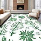 Green Foliage Botanical Swirl Rug