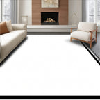 Modern Black Gray Border Rug