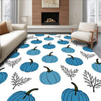 Blue Pumpkin Foliage Scatter Rug
