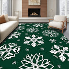 Winter White Snowflake Christmas Rug