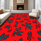 Bold Red Holly Berry Collection Rug