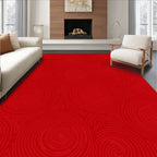 Crimson Swirl Geometric Abstract Rug