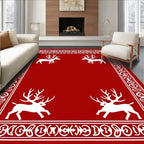 Crimson Deer Majestic Border Rug