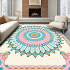 Radiant Blossom Medallion Cream Rug