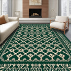 Emerald Ivory Intricate Floral Lattice Rug