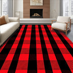 Red Black Buffalo Check Textile Rug