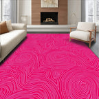 Vibrant Pink Swirl Topography Rug