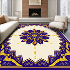 Royal Blue Yellow Floral Mandala Rug