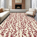 Deep Red Vine Scroll Rug