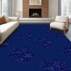 Deep Blue Floral Medallion Accents Rug