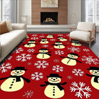 Charming Snowman Snowflake Scene Rug