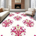 Crimson Gold Traditional Damask Rug