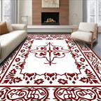 Deep Burgundy Ornamental Border Rug