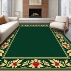 Gold Yellow Berry Holly Border Rug