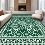 Emerald Courtly White Intricate Medallion Rug