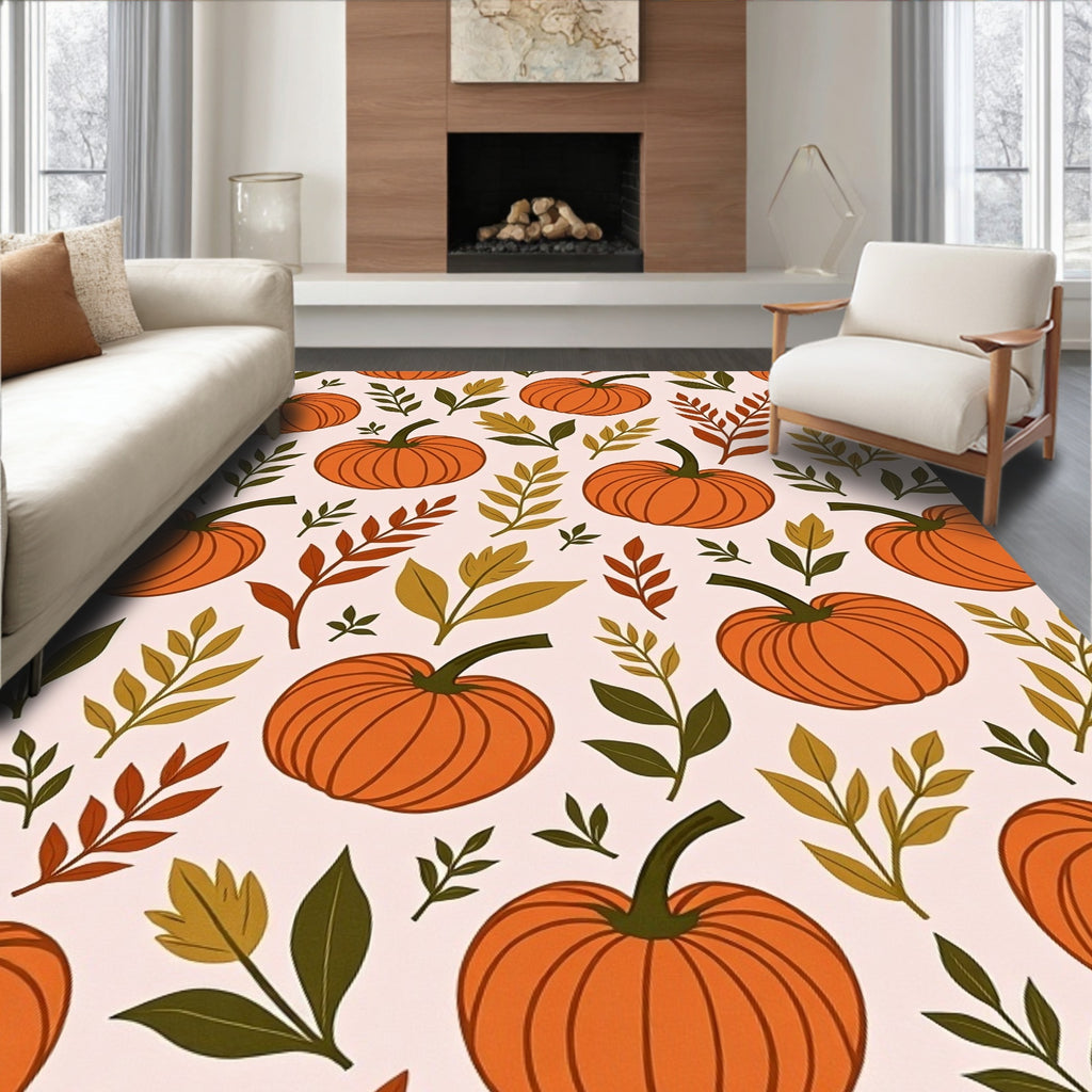 Autumn Orange Pumpkin Foliage Rug