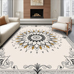 Ornate Floral Gold Mandala Rug