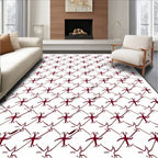Muted Crimson Diamond Lattice Rug