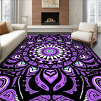 Vibrant Purple Mandala Swirl Rug