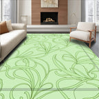 Pale Green Floral Swirl Rug