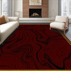 Dark Red Marbled Swirls Rug