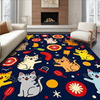 Playful Kitties With Citrus Slices Rug