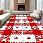 Bold Red Gingham Starburst Rug