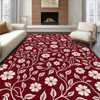 Cream Floral Vine Lattice Ruby Rug