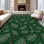 Forest Green Pine Sprigs Berry Rug