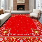 Radiant Golden Swirl Border Rug