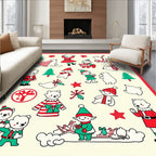 Festive Elves And Bears Christmas Collection Rug