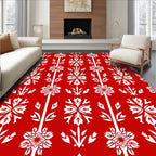 Crimson White Floral Stairway Rug