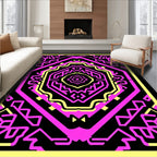 Bold Pink Geometric Medallion Rug