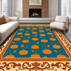 Pumpkin Swirl Border Rug