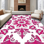 Rich Fuchsia Floral Mandala Reflections Rug