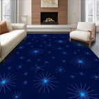 Deep Blue Radiant Starburst Cluster Rug