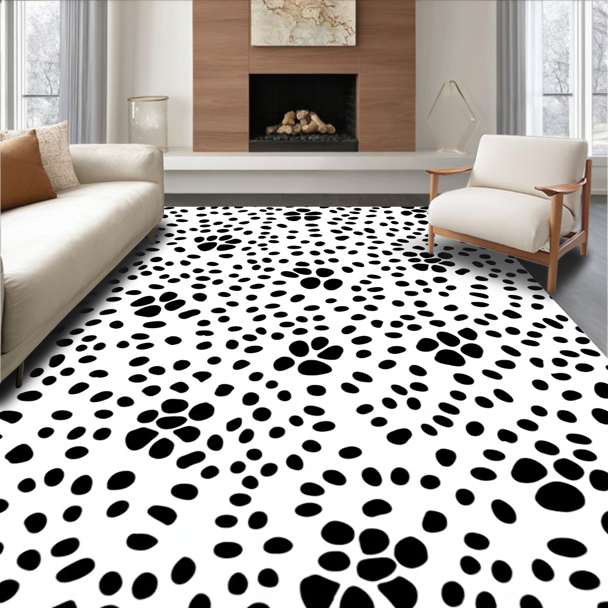 Classic Black Speckled Spot Rug