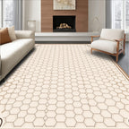 Neutral Cream Honeycomb Garden Frame Rug