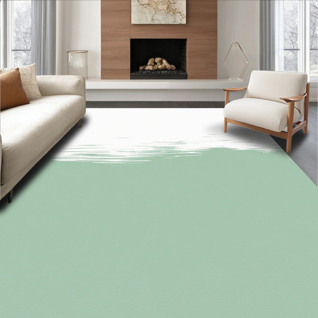 Sage Green Brushstroke Horizon Rug