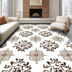 Brown Beige Floral Mandala Radiance Rug
