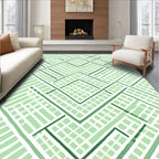Light Green Intersecting Lines Composed Rug