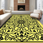 Radiant Yellow Floral Mandala Rug