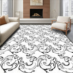 Organic Black Swirls and Loops Rug
