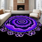 Radiant Purple Swirl Mandala Rug