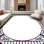 Classic Crimson Blue Floral Corner Rug