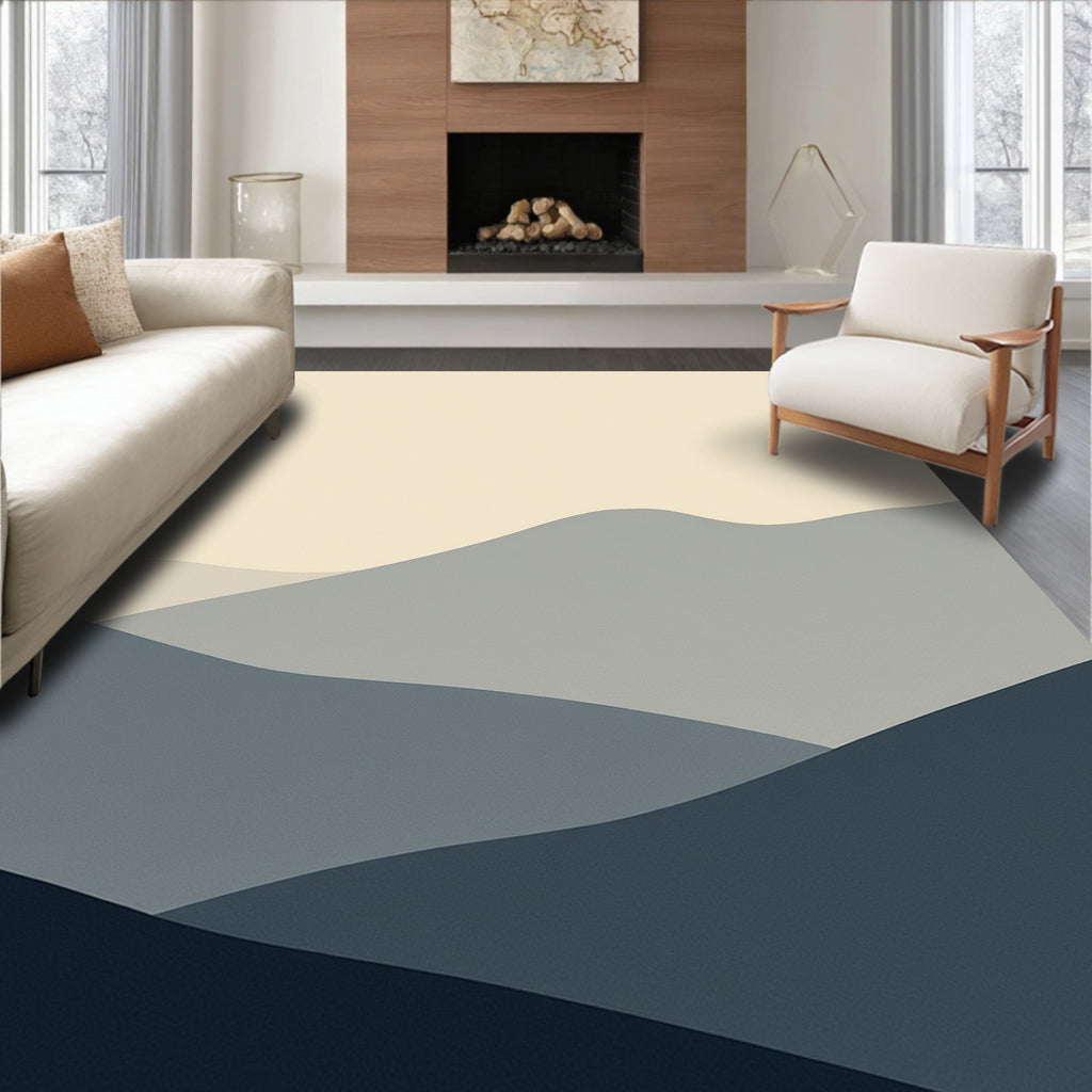 Serene Gradient Mountain Layers Rug
