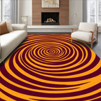 Crimson and Gold Swirl Rug