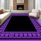 Bold Violet Art Deco Border Rug