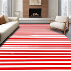 Bold Red White Stripe Rug