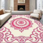 Vibrant Magenta Mandala Burst Rug